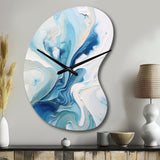 Blue and Grey Ethereal Elixir V - Asymmetric Metal Wall Clock