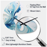 Blue and Grey Ethereal Elixir V - Asymmetric Metal Wall Clock
