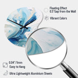 Blue and Grey Ethereal Elixir V - Asymmetric Metal Wall Clock