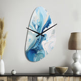 Blue and Grey Ethereal Elixir V - Asymmetric Metal Wall Clock