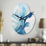 Blue and Grey Ethereal Elixir V - Asymmetric Metal Wall Clock