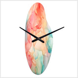 Orange and Teal Enchanted Spills - Asymmetric Metal Wall Clock