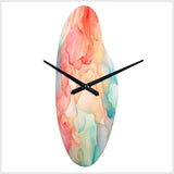 Orange and Teal Enchanted Spills - Asymmetric Metal Wall Clock