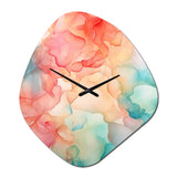 Orange and Teal Enchanted Spills - Asymmetric Metal Wall Clock