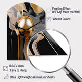 Gold and Black Mystic M?ange II - Asymmetric Metal Wall Clock