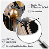 Gold and Black Mystic M?ange II - Asymmetric Metal Wall Clock