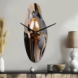 Gold and Black Mystic M?ange II - Asymmetric Metal Wall Clock