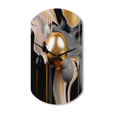Gold and Black Mystic M?ange II - Asymmetric Metal Wall Clock