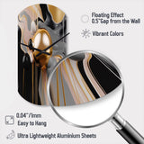 Gold and Black Mystic M?ange II - Asymmetric Metal Wall Clock