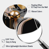 Gold and Black Mystic M?ange II - Asymmetric Metal Wall Clock