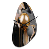 Gold and Black Mystic M?ange II - Asymmetric Metal Wall Clock