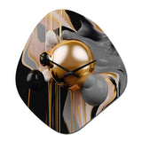 Gold and Black Mystic M?ange II - Asymmetric Metal Wall Clock