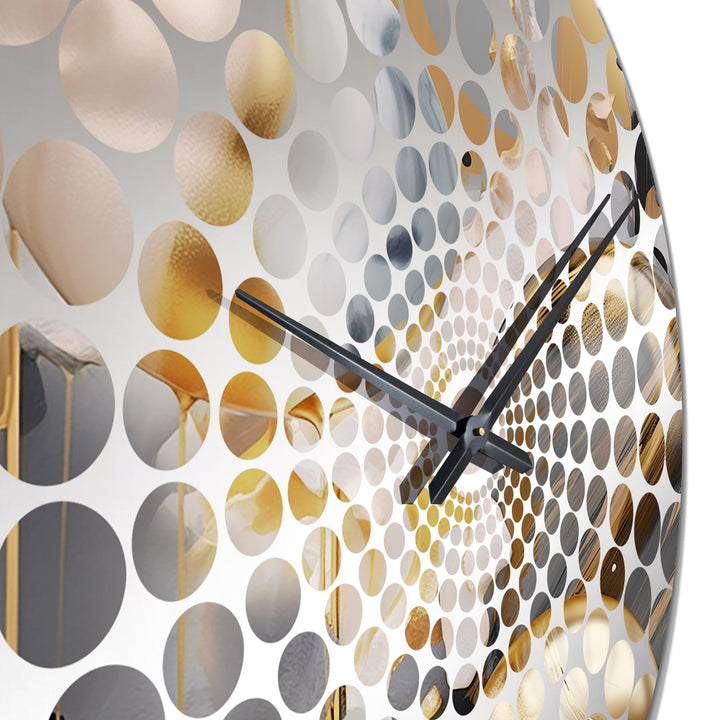 Gold and Grey Mystic M?ange - Abstract Metal Wall Clock