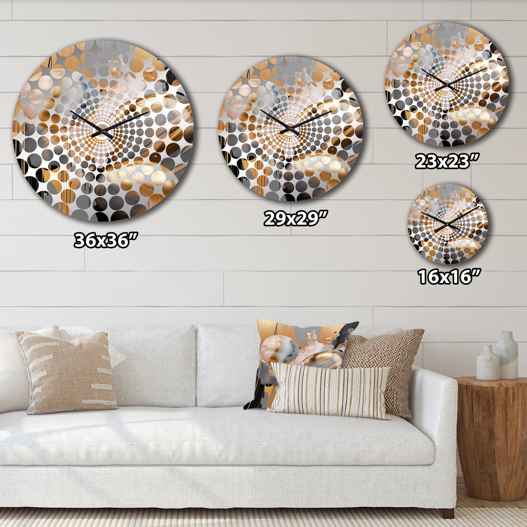 Gold and Grey Mystic M?ange - Abstract Metal Wall Clock