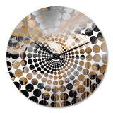 Gold and Black Mystic M?ange IV - Abstract Metal Wall Clock
