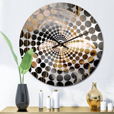 Gold and Black Mystic M?ange VI - Abstract Metal Wall Clock