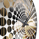 Gold and Black Mystic M?ange VI - Abstract Metal Wall Clock