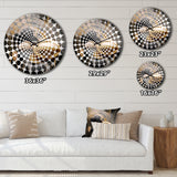 Gold and Black Mystic M?ange VI - Abstract Metal Wall Clock