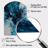 Teal and Black Aqueous Whimsy I - Asymmetric Metal Wall Clock