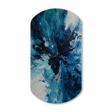 Teal and Black Aqueous Whimsy I - Asymmetric Metal Wall Clock