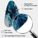 Teal and Black Aqueous Whimsy I - Asymmetric Metal Wall Clock
