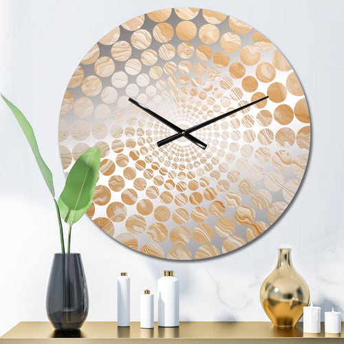 Cream Marbled Melody II - Abstract Metal Wall Clock