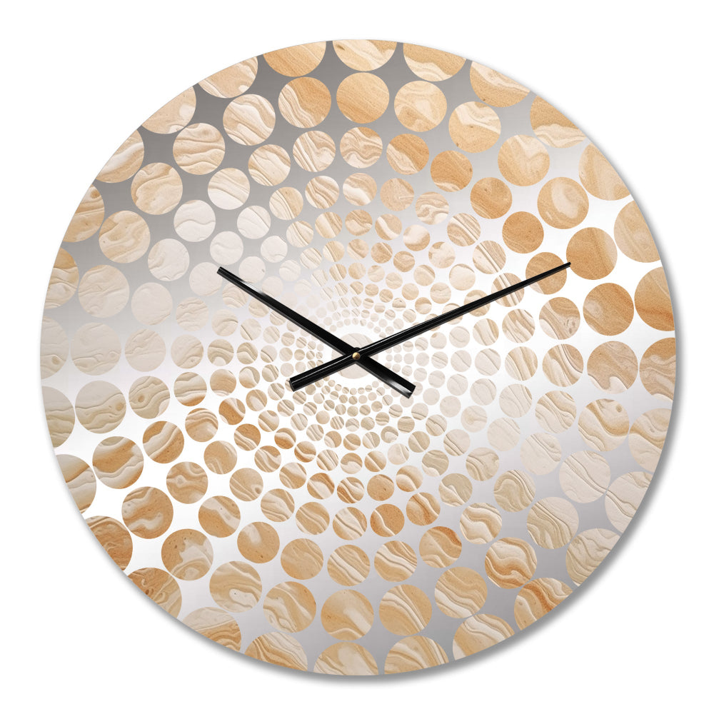 Cream Marbled Melody II - Abstract Metal Wall Clock