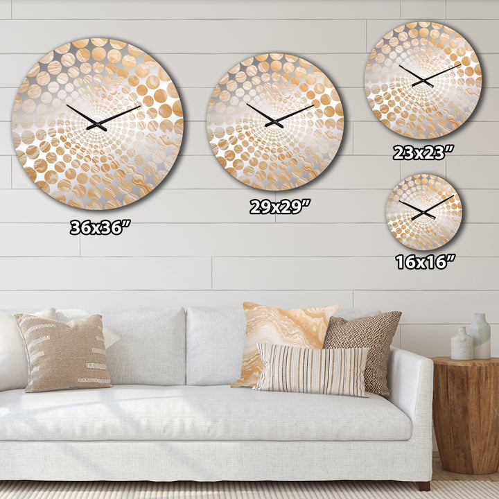 Cream Marbled Melody II - Abstract Metal Wall Clock
