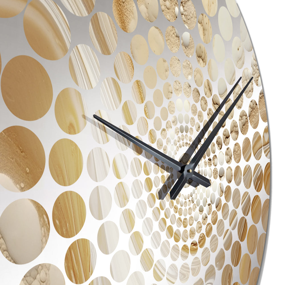 Cream Marbled Melody III - Abstract Metal Wall Clock