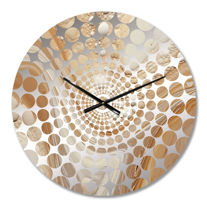 Cream Marbled Melody III - Abstract Metal Wall Clock