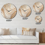 Cream Marbled Melody III - Abstract Metal Wall Clock