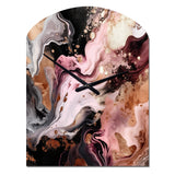 Pink Black Chromatic Agate I - Asymmetric Metal Wall Clock