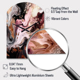 Pink Black Chromatic Agate I - Asymmetric Metal Wall Clock