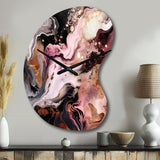 Pink Black Chromatic Agate I - Asymmetric Metal Wall Clock