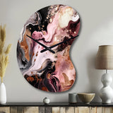 Pink Black Chromatic Agate I - Asymmetric Metal Wall Clock
