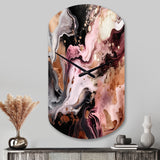 Pink Black Chromatic Agate I - Asymmetric Metal Wall Clock