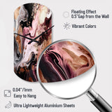 Pink Black Chromatic Agate I - Asymmetric Metal Wall Clock