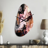 Pink Black Chromatic Agate I - Asymmetric Metal Wall Clock