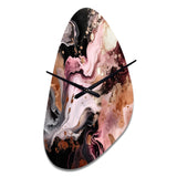 Pink Black Chromatic Agate I - Asymmetric Metal Wall Clock