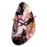 Pink Black Chromatic Agate I - Asymmetric Metal Wall Clock