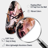 Pink Black Chromatic Agate I - Asymmetric Metal Wall Clock