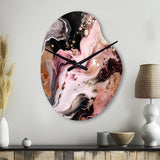 Pink Black Chromatic Agate I - Asymmetric Metal Wall Clock