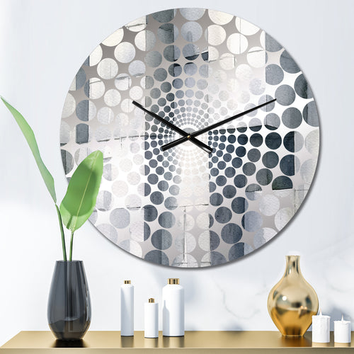 Grey Abstract Zen I - Abstract Metal Wall Clock