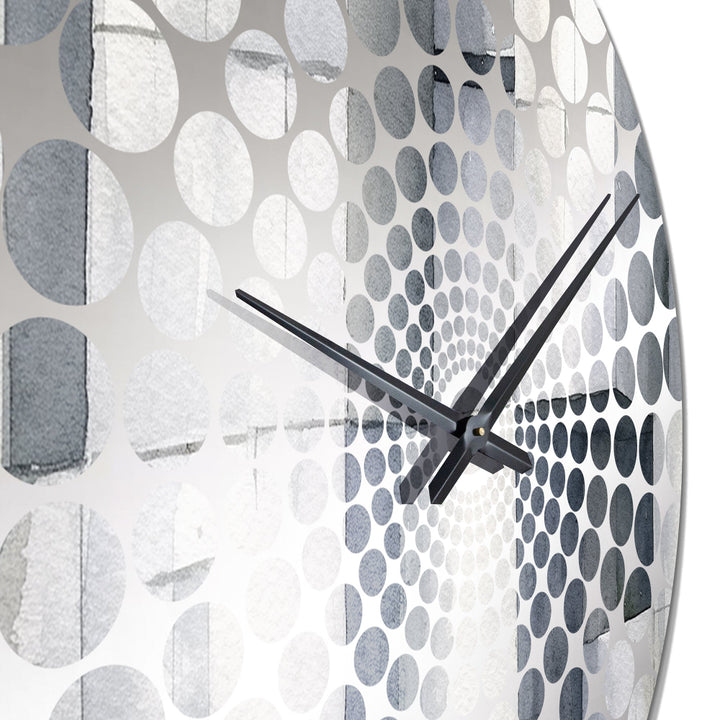 Grey Abstract Zen I - Abstract Metal Wall Clock