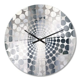 Grey Abstract Zen I - Abstract Metal Wall Clock
