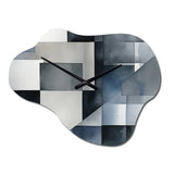 Grey Amd Blue Abstract Zen - Asymmetric Metal Wall Clock