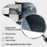 Grey Amd Blue Abstract Zen - Asymmetric Metal Wall Clock