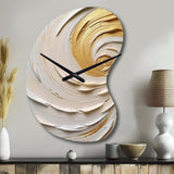Gold Eternal Swirl IV - Asymmetric Metal Wall Clock