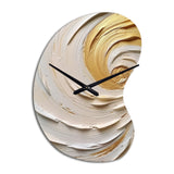 Gold Eternal Swirl IV - Asymmetric Metal Wall Clock