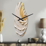 Gold Eternal Swirl IV - Asymmetric Metal Wall Clock